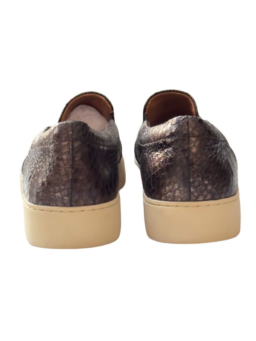 Frye Women's 8.5M Metallic Pewter Slip-On Sneakers - Picture 4 of 14